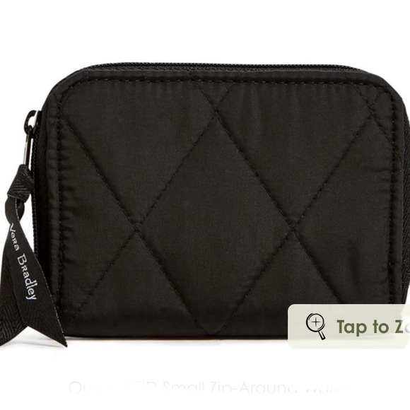 Vera Bradley RFID Small Zip-Around Wallet in Black - Picture 1 of 5